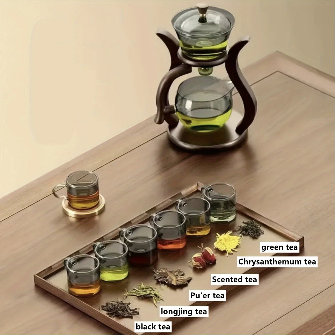 Glass Tea Set with Infuser – Semi-Automatic Drip Teapot with Magnetic Switch