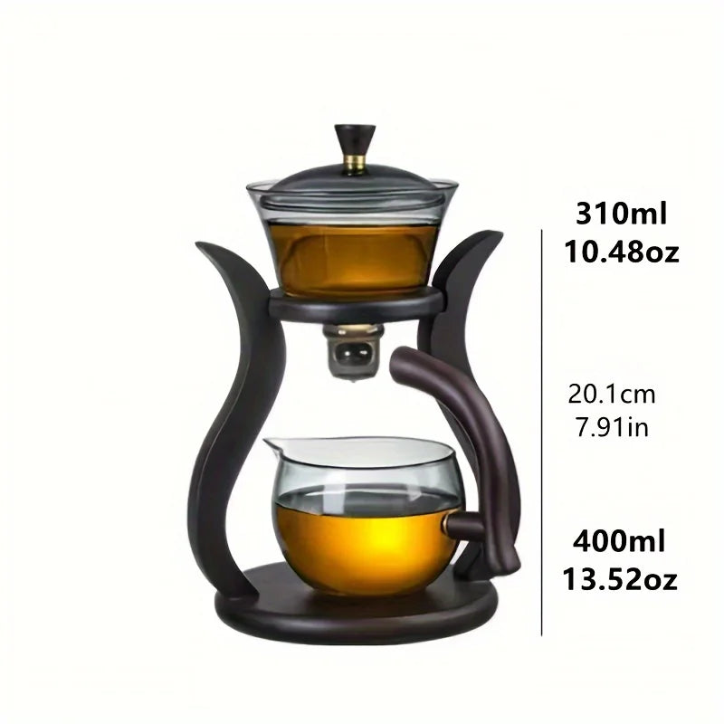 Glass Tea Set with Infuser – Semi-Automatic Drip Teapot with Magnetic Switch