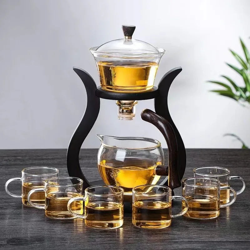 Glass Tea Set with Infuser – Semi-Automatic Drip Teapot with Magnetic Switch