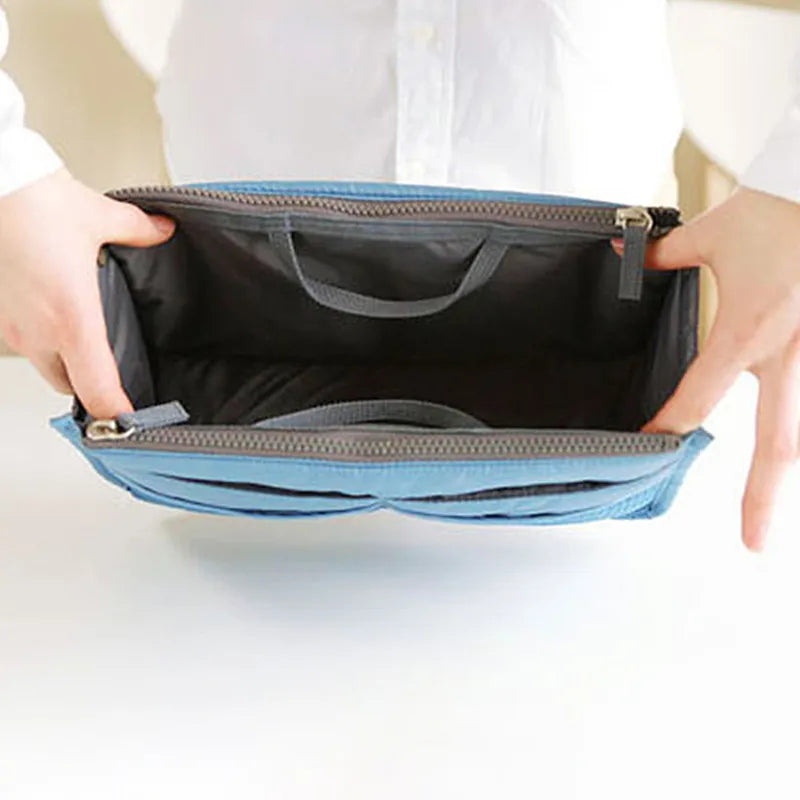 Bolsa organizadora de nailon – Neceser de viaje grande y ligero para maquillaje y cosméticos