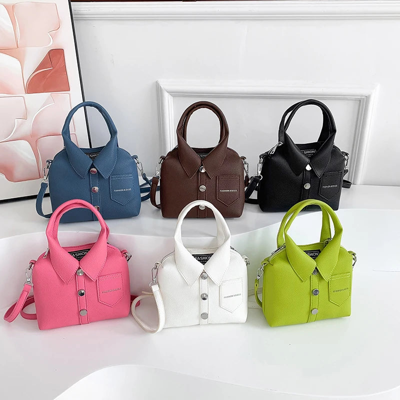 Bolso de hombro cuadrado con diseño camisa – Cartera casual y original
