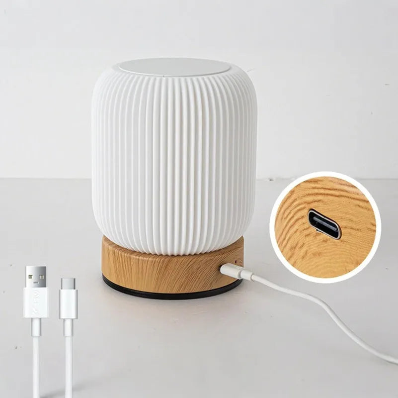 Lámpara de noche LED con control táctil – Luz de escritorio USB portátil para dormitorio, sala de estar y camping