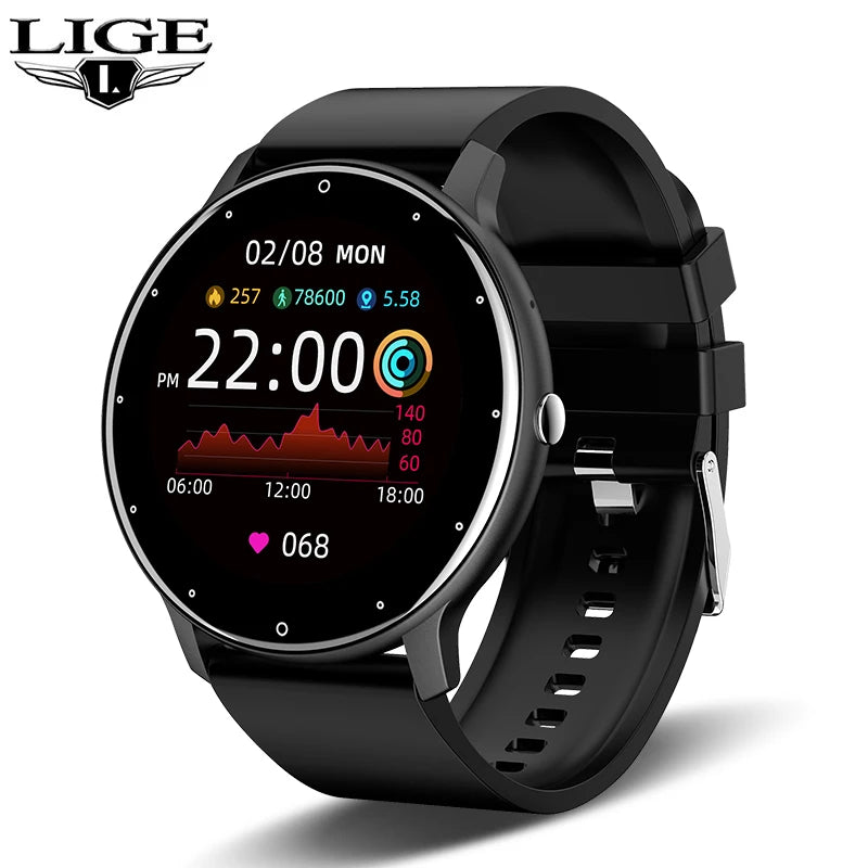 Reloj Inteligente LIGE Hombre y Mujer con Llamadas Bluetooth, Monitor de Salud, Deportivo, Pantalla Táctil, Compatible con iOS y Android, Resistente al Agua IP67