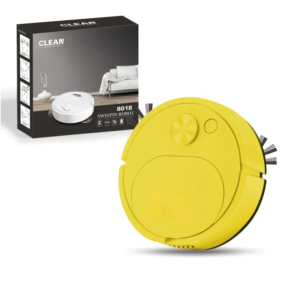 Robot aspirador inteligente 3 en 1 – Mini aspiradora inalámbrica recargable por USB, succión 1500Pa, ideal para el hogar y la oficina