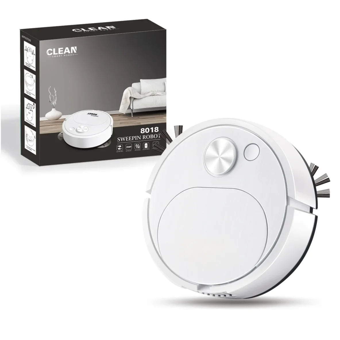 Robot aspirador inteligente 3 en 1 – Mini aspiradora inalámbrica recargable por USB, succión 1500Pa, ideal para el hogar y la oficina
