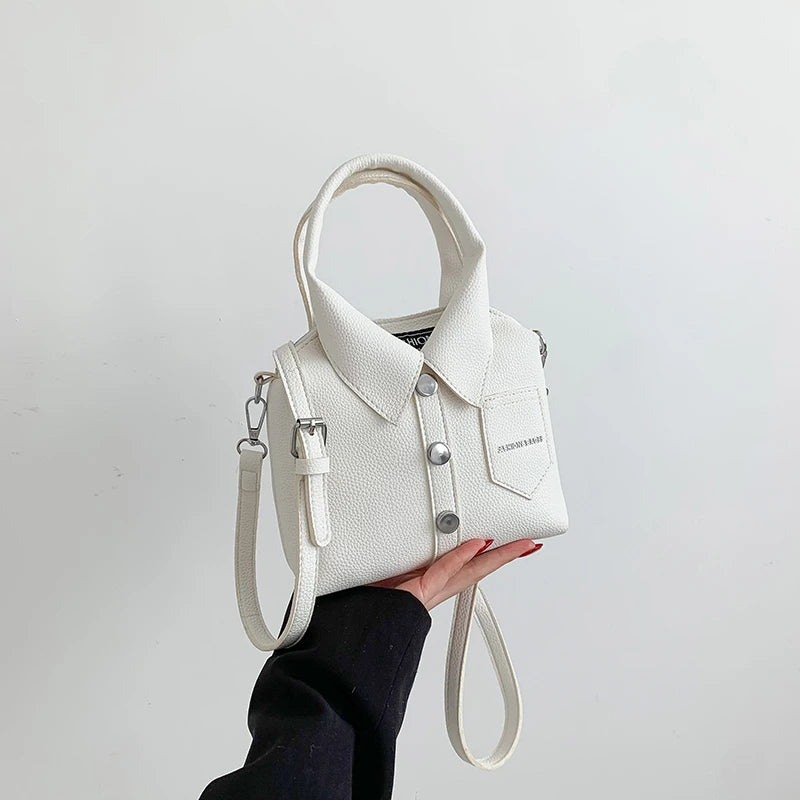 Bolso de hombro cuadrado con diseño camisa – Cartera casual y original
