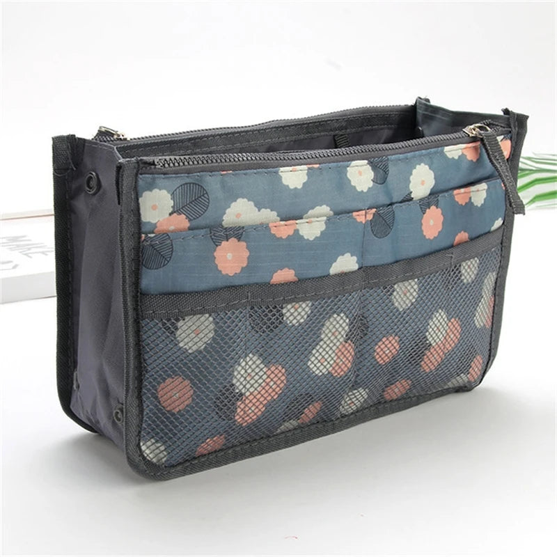 Bolsa organizadora de nailon – Neceser de viaje grande y ligero para maquillaje y cosméticos