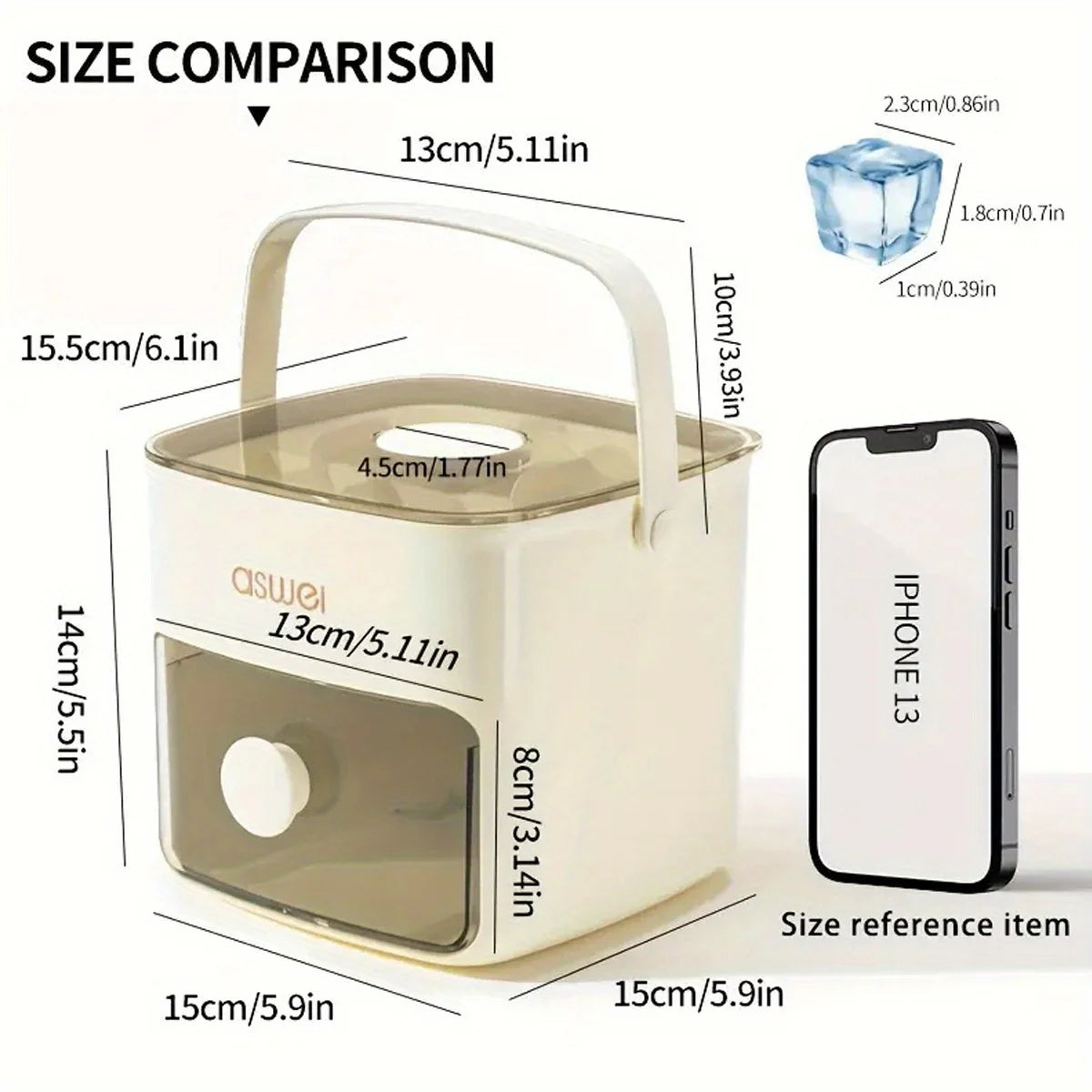 Máquina para hacer cubitos de hielo extragrande – Bandeja portátil de doble capa con liberación fácil, 48 cubitos