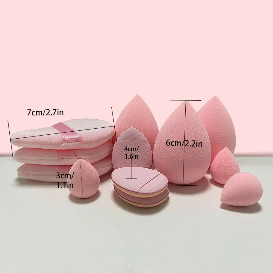 Set de Esponjas de Maquillaje 12 Piezas – Kit Completo para Principiantes y Profesionales