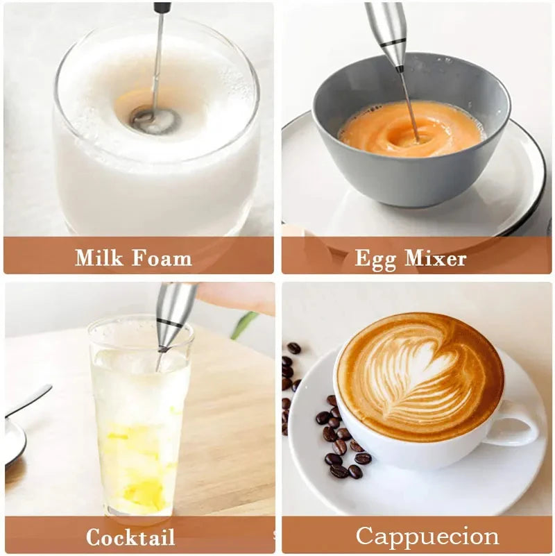 Portable USB Electric Milk Frother – Coffee, Cream, and Egg Whisk with 3 Modes