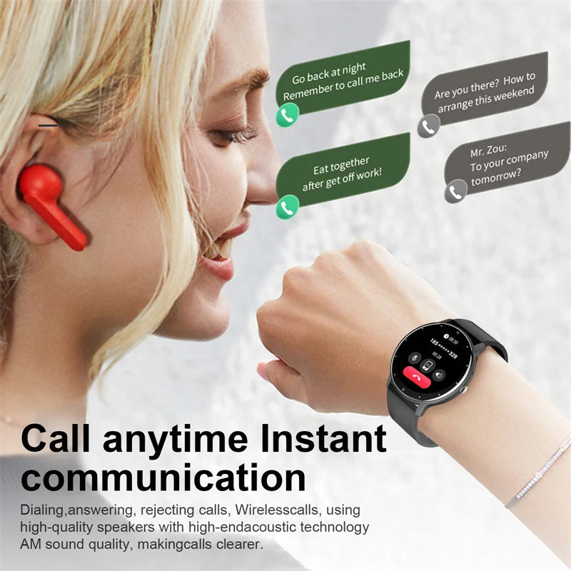 Reloj Inteligente LIGE Hombre y Mujer con Llamadas Bluetooth, Monitor de Salud, Deportivo, Pantalla Táctil, Compatible con iOS y Android, Resistente al Agua IP67