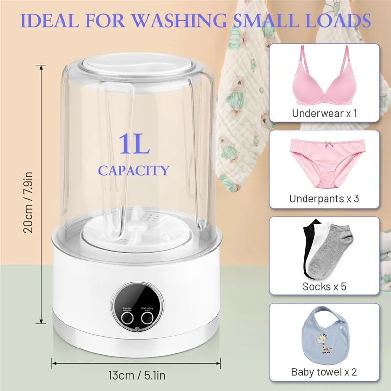 Mini Underwear Washing Machine – Compact, Rechargeable, and Deep Cleaning