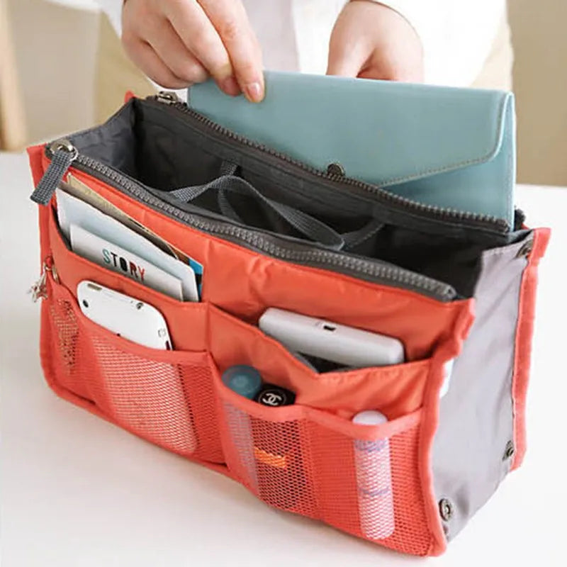 Bolsa organizadora de nailon – Neceser de viaje grande y ligero para maquillaje y cosméticos