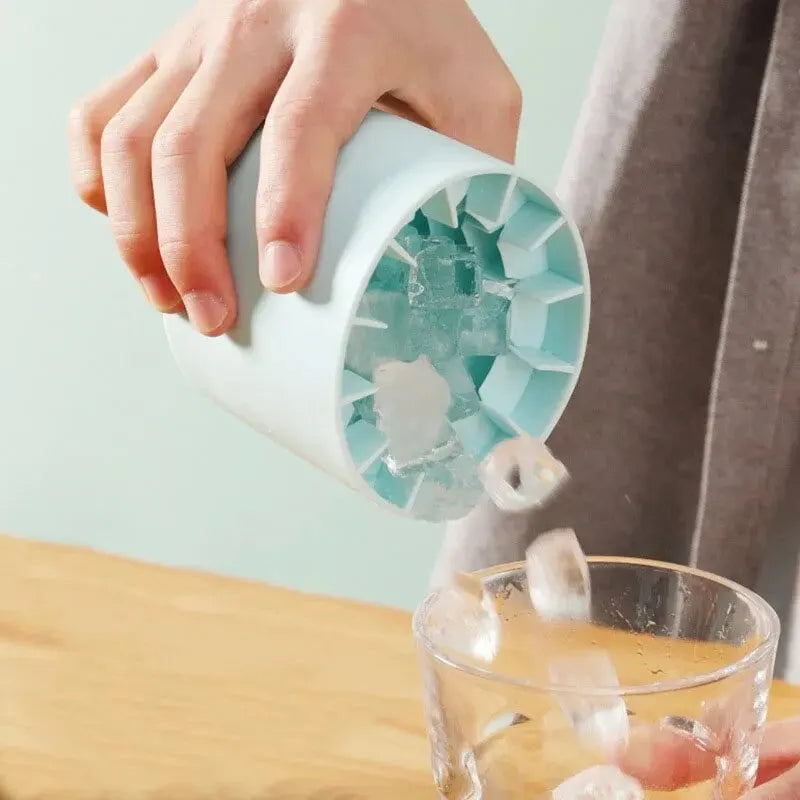 Molde de silicona para cubitos de hielo – Hielera redonda portátil para cócteles, whisky y bebidas