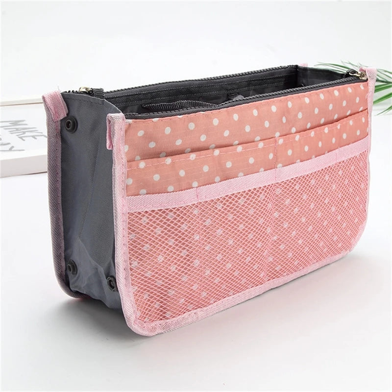 Bolsa organizadora de nailon – Neceser de viaje grande y ligero para maquillaje y cosméticos
