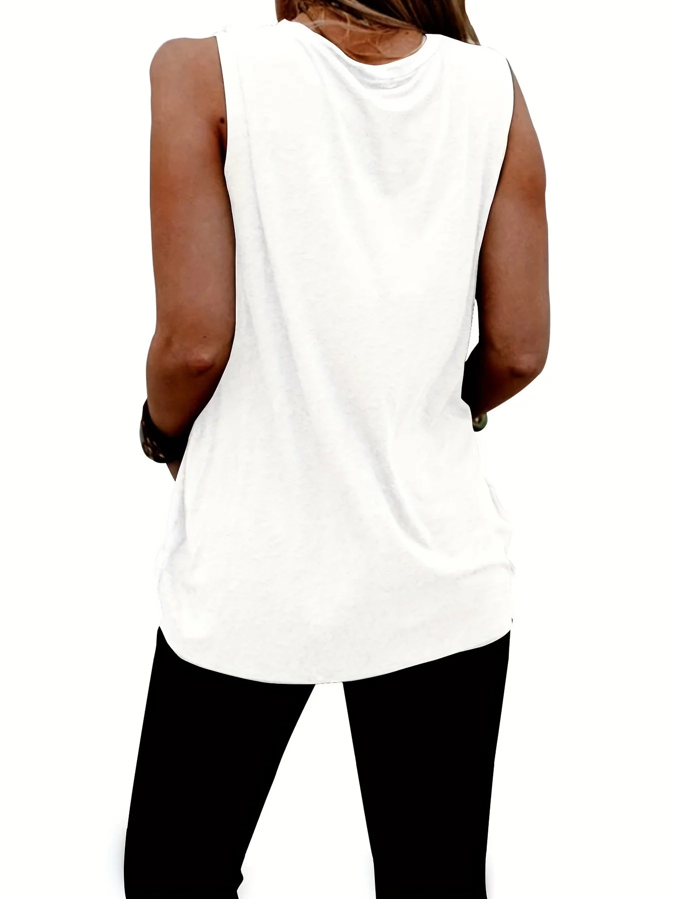 Summer Sleeveless T-shirt – Colorful Dragonfly Print, Loose Fit