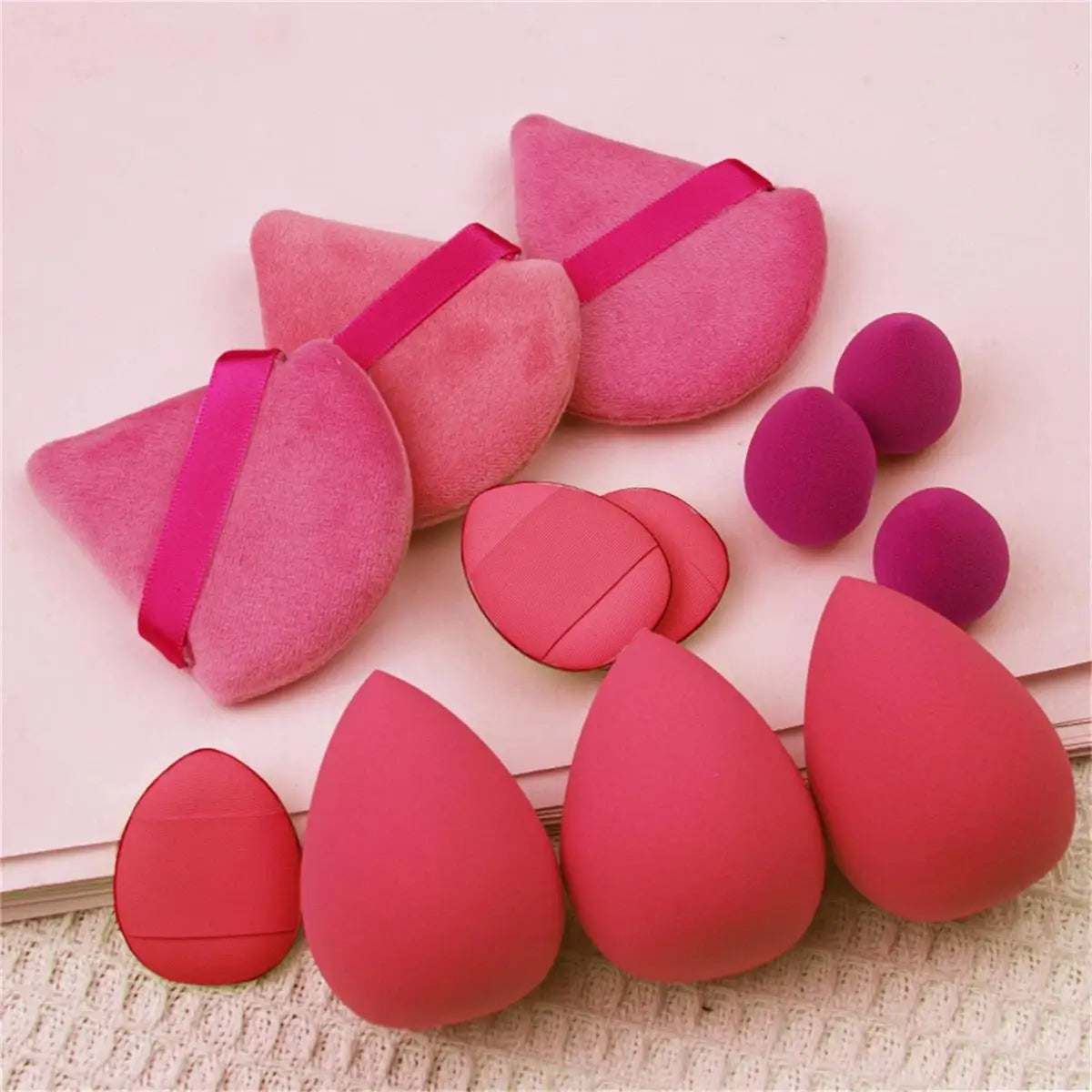 Set de Esponjas de Maquillaje 12 Piezas – Kit Completo para Principiantes y Profesionales