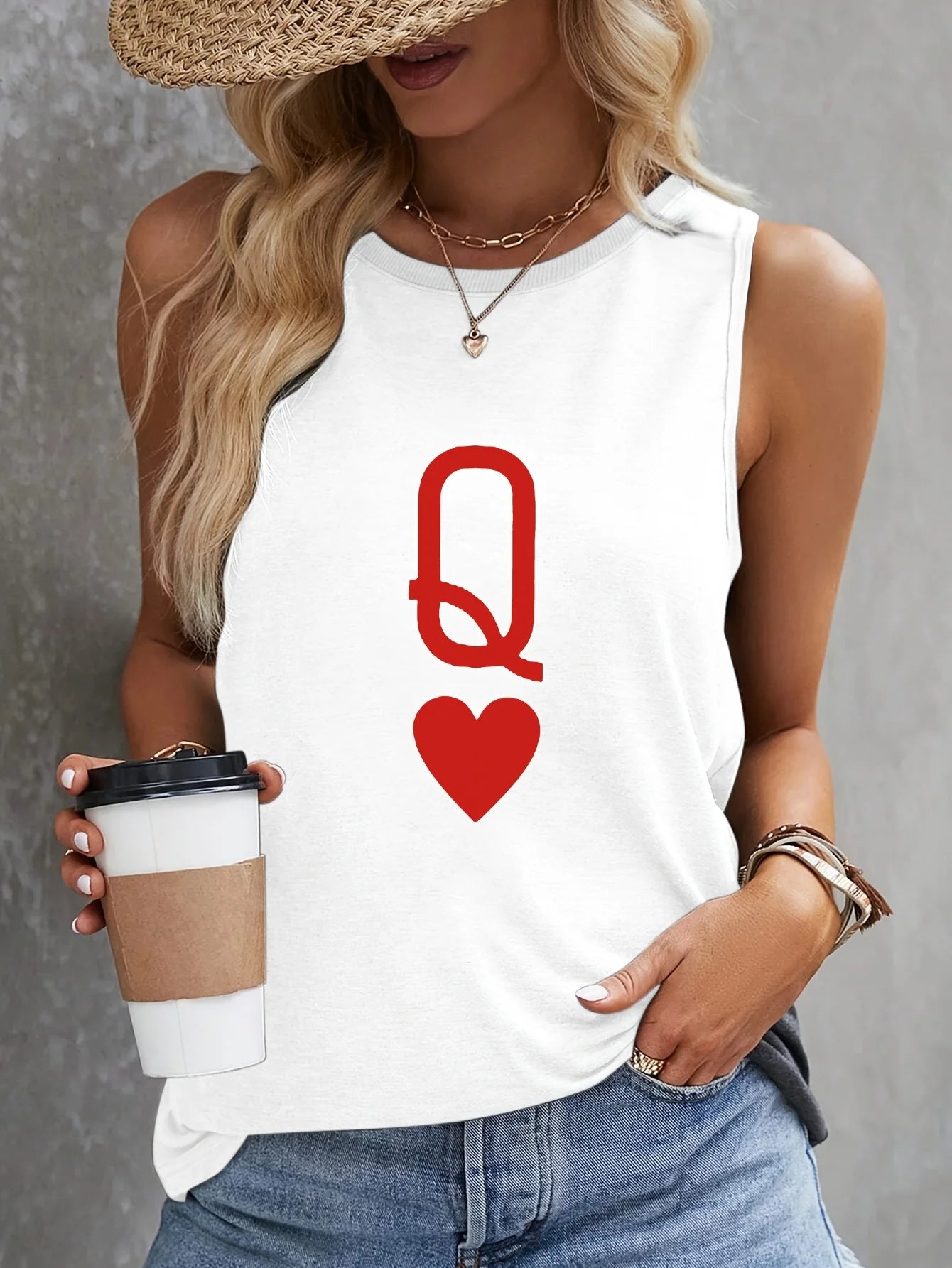 Camiseta sin mangas holgada – Estampado personalizado, cómoda para verano