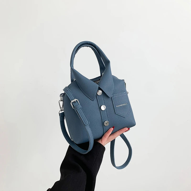 Bolso de hombro cuadrado con diseño camisa – Cartera casual y original