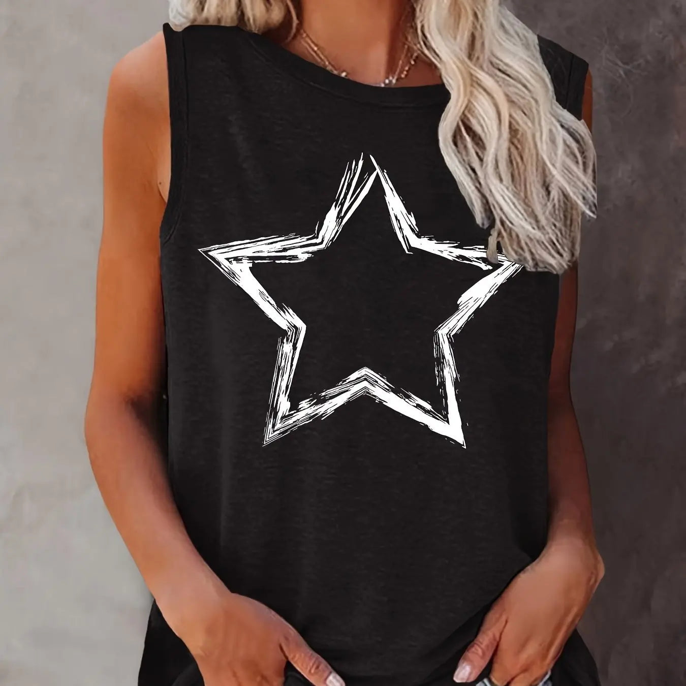 Camiseta sin mangas holgada – Estampado personalizado, cómoda para verano