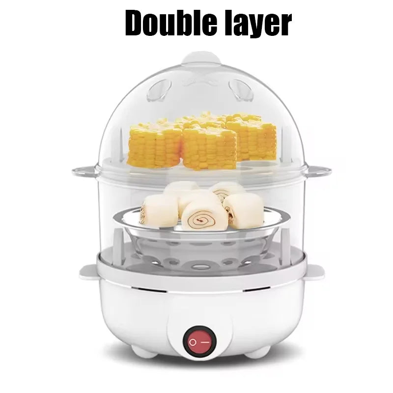 Olla Eléctrica para Huevos de 2 Niveles – 14 Huevos-Vapor Rápido con Apagado Automático
