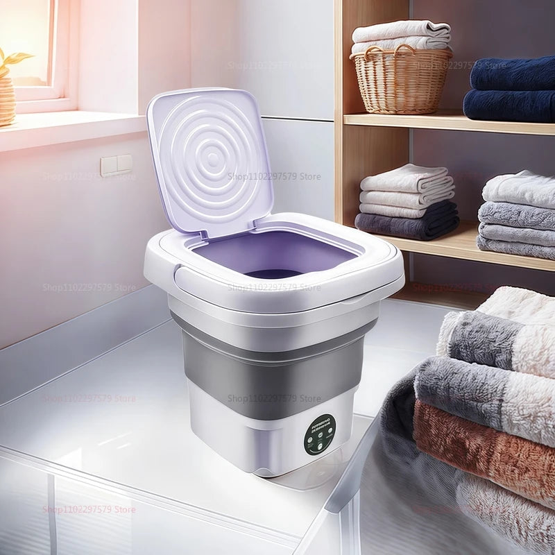 Lavadora Plegable Portátil 8L con Secador Giratorio