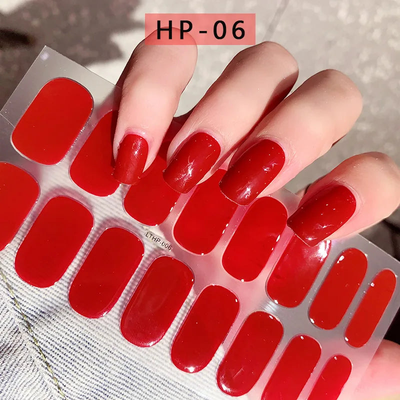 Uñas en gel semicurado UV – 16 tiras adhesivas 5D de larga duración, acabado profesional