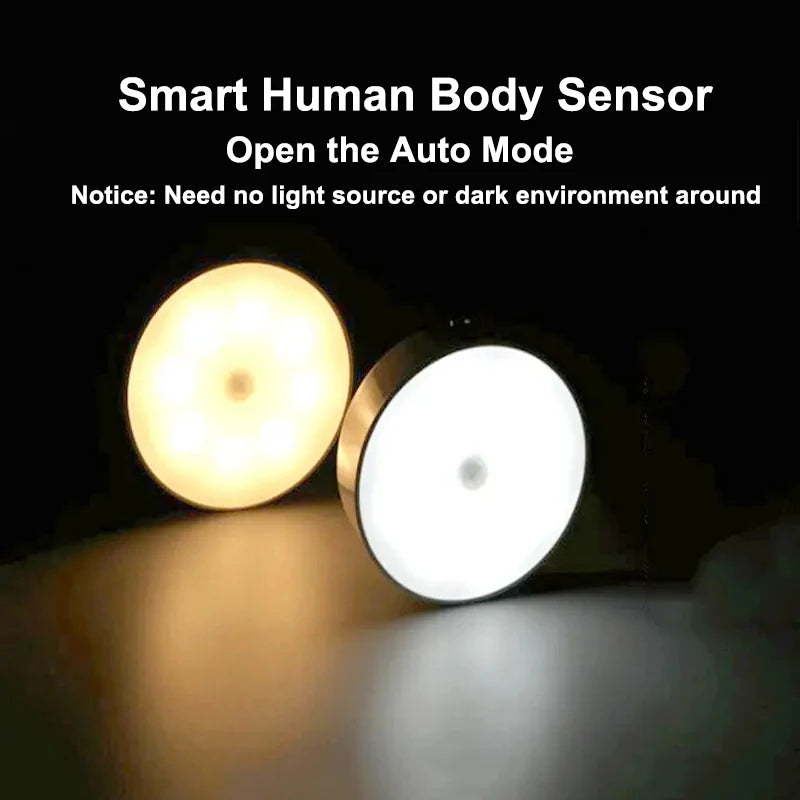 Smart LED Lamp with Motion Sensor – USB Rechargeable Night Light with Magnetic Suction