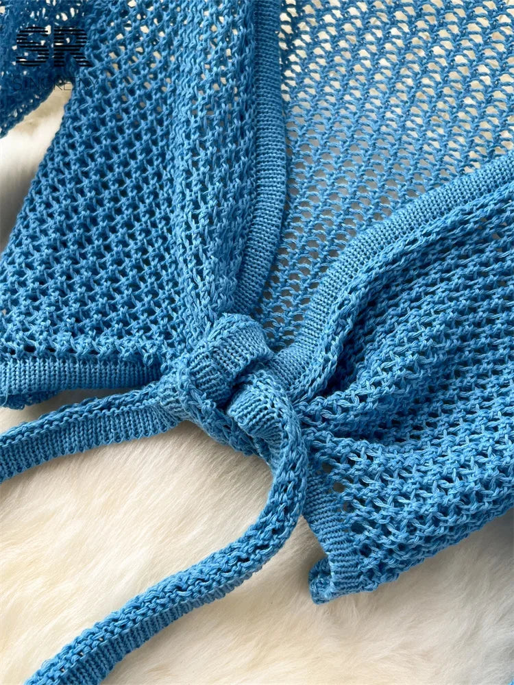 Look de Playa Sirena -Conjunto Vacacional Azul – Transparencia con Estilo