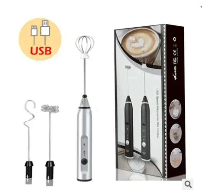 Portable USB Electric Milk Frother – Coffee, Cream, and Egg Whisk with 3 Modes