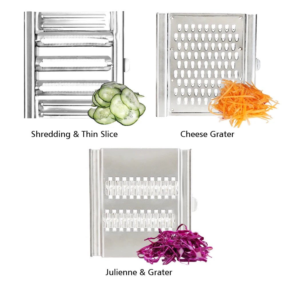 Portable Manual Vegetable Cutter – Multi-Purpose Stainless Steel Grater with Ergonomic Handle