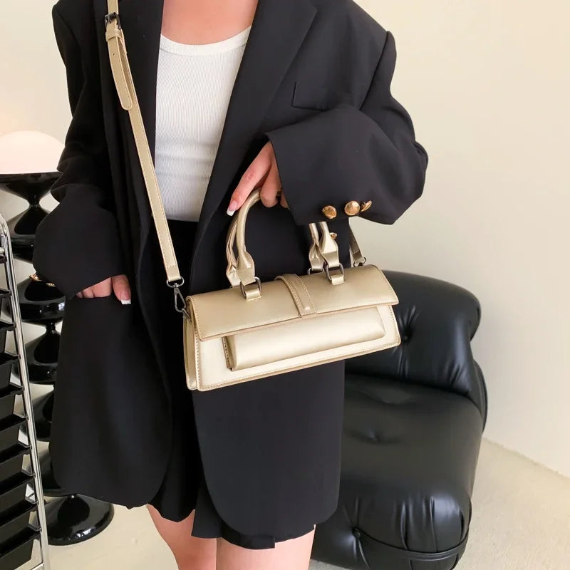Bolso cruzado de piel sintética para mujer – Bandolera elegante con cremallera de alta calidad
