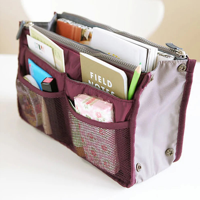 Bolsa organizadora de nailon – Neceser de viaje grande y ligero para maquillaje y cosméticos