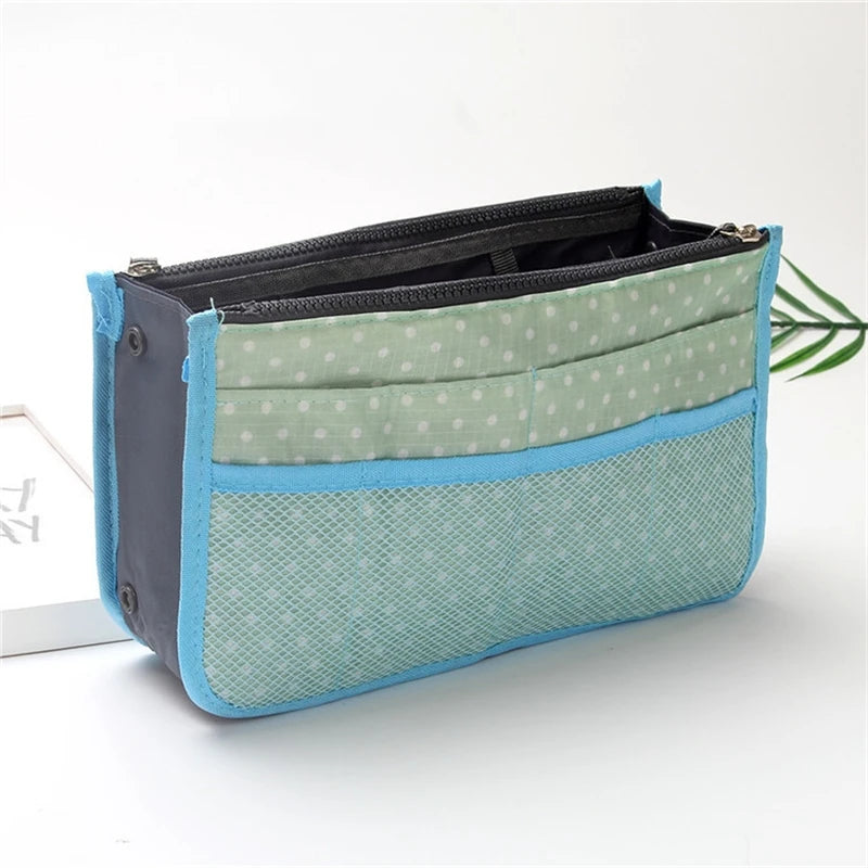 Bolsa organizadora de nailon – Neceser de viaje grande y ligero para maquillaje y cosméticos