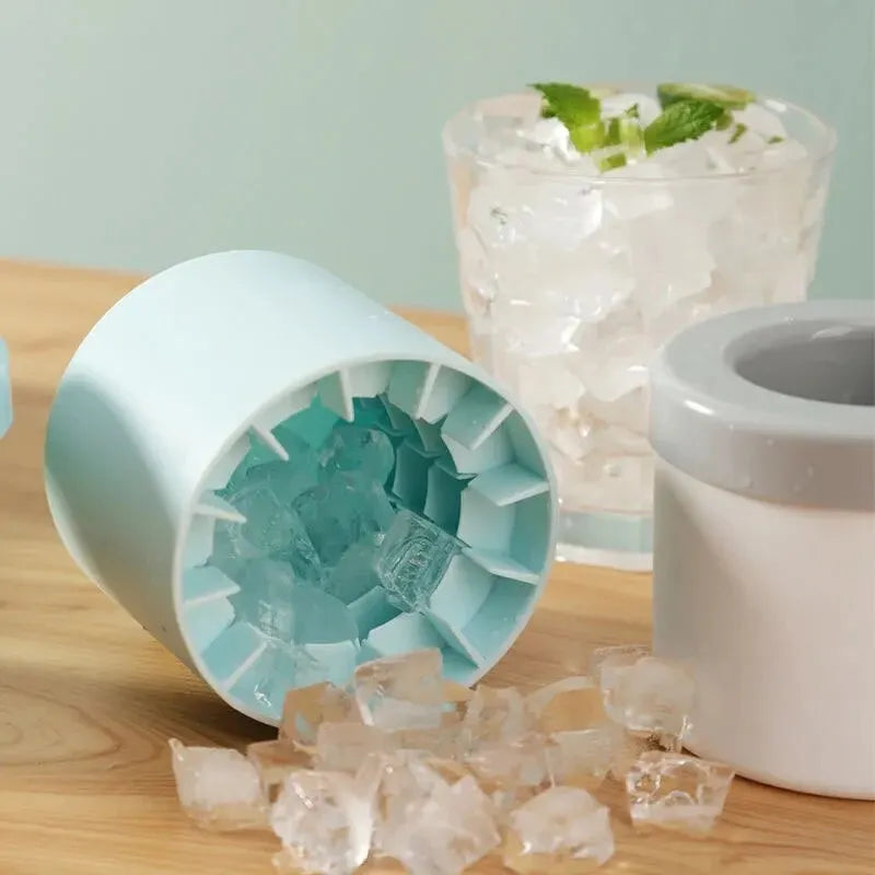 Molde de silicona para cubitos de hielo – Hielera redonda portátil para cócteles, whisky y bebidas