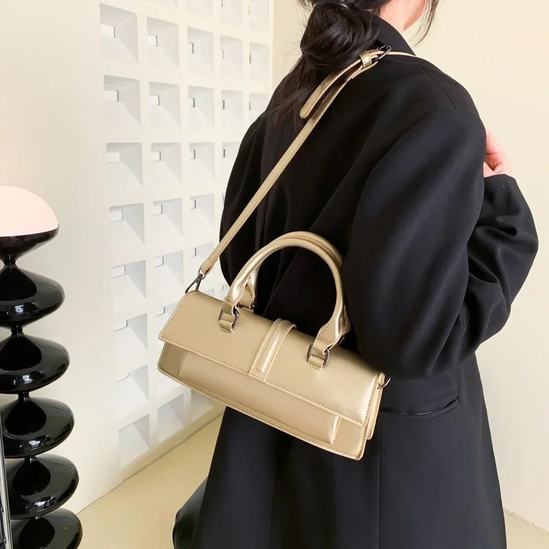 Bolso cruzado de piel sintética para mujer – Bandolera elegante con cremallera de alta calidad