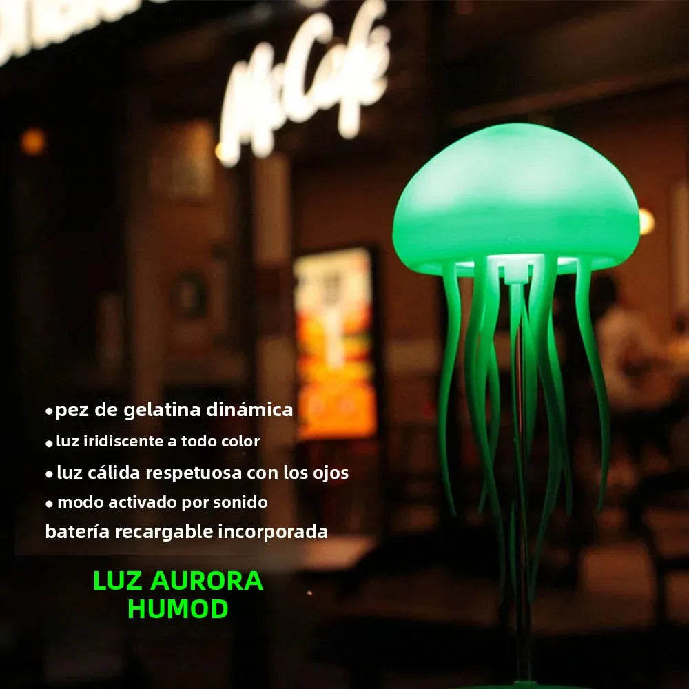 RGB Jellyfish LED Night Light – USB Rechargeable Dynamic Light with Active Tentacles and Sonic Effect