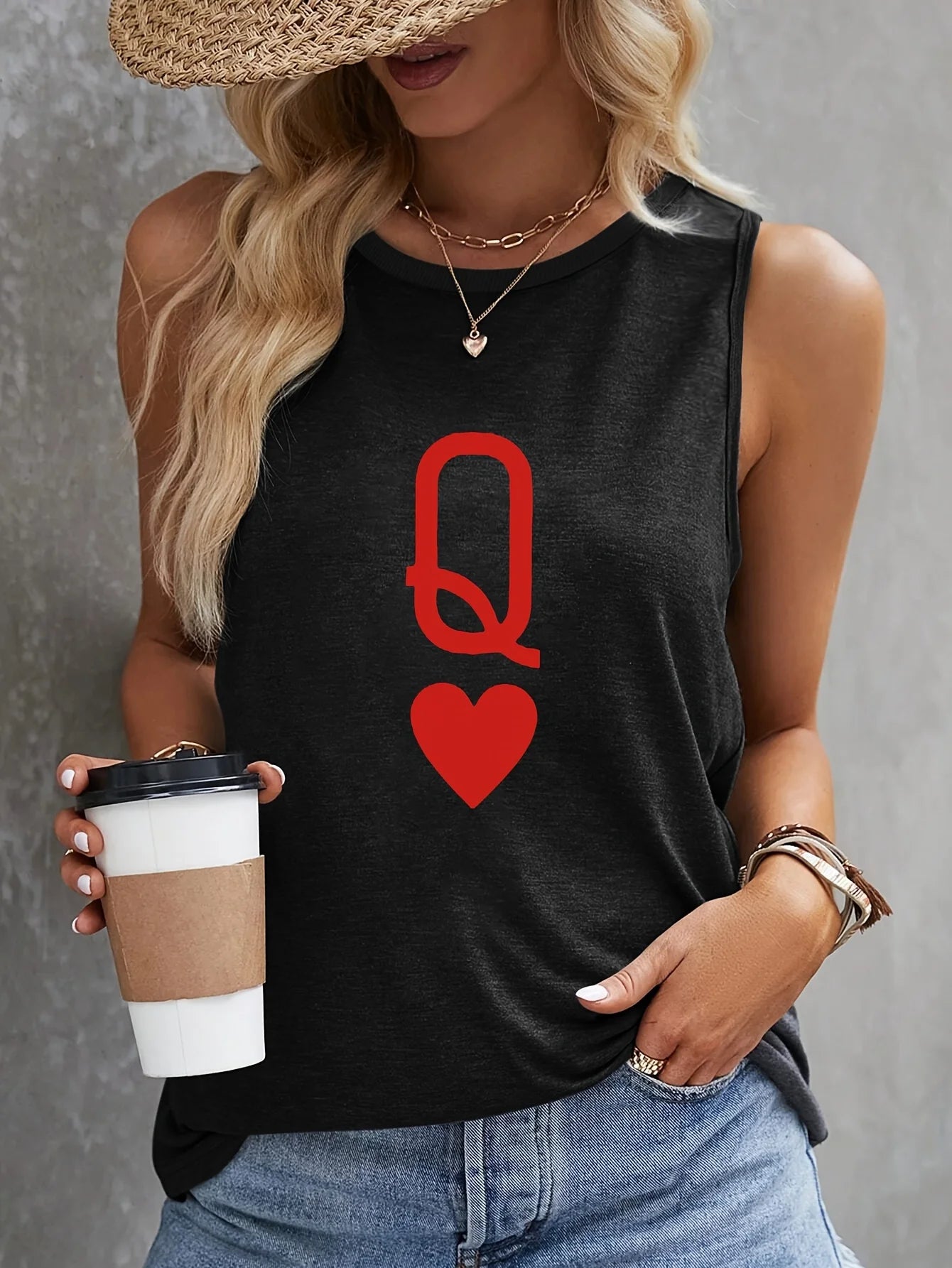 Camiseta sin mangas holgada – Estampado personalizado, cómoda para verano