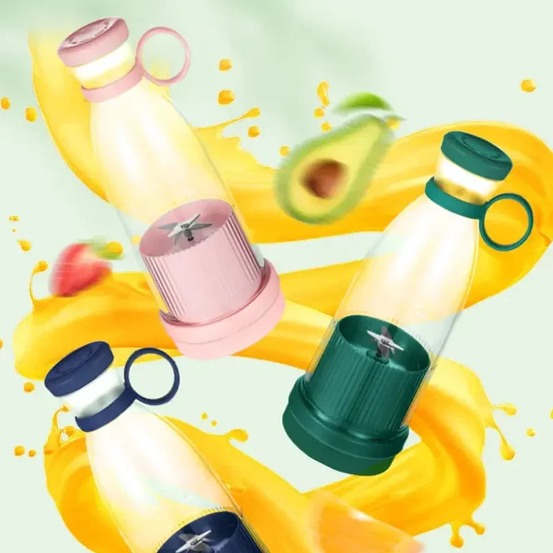 Mini Portable Electric Blender – USB Juicer Cup with 6 Stainless Steel Blades for Smoothies and Fresh Juices