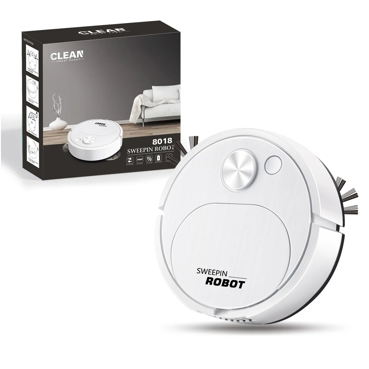 Robot aspirador inteligente 3 en 1 – Mini aspiradora inalámbrica recargable por USB, succión 1500Pa, ideal para el hogar y la oficina