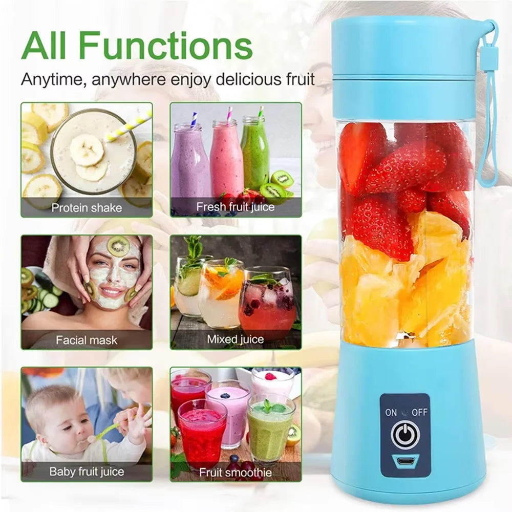 Mini exprimidor eléctrico portátil USB – Licuadora recargable para jugos, batidos, frutas y smoothies