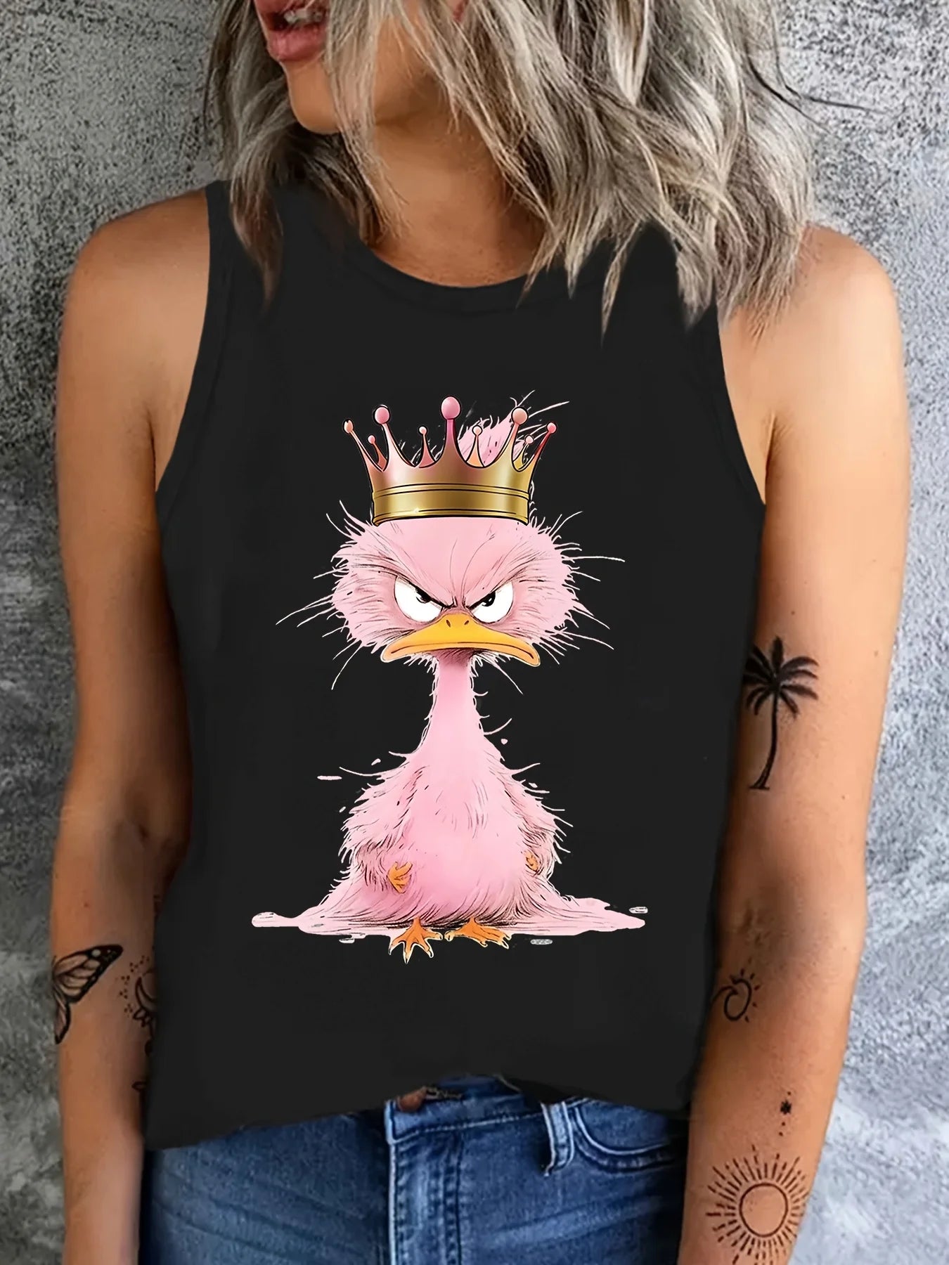 Camiseta sin mangas holgada – Estampado personalizado, cómoda para verano