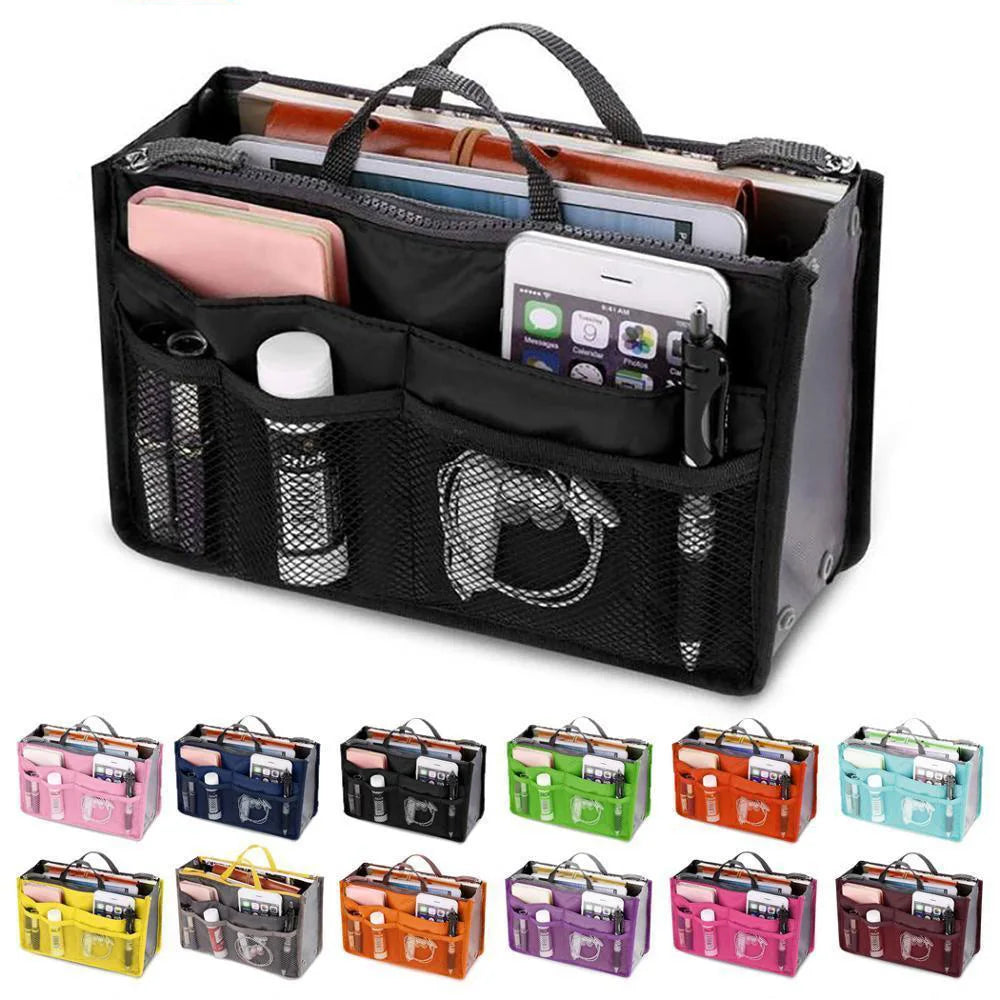 Bolsa organizadora de nailon – Neceser de viaje grande y ligero para maquillaje y cosméticos