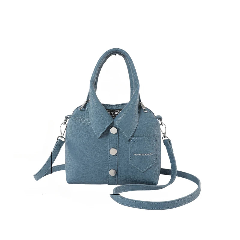 Bolso de hombro cuadrado con diseño camisa – Cartera casual y original