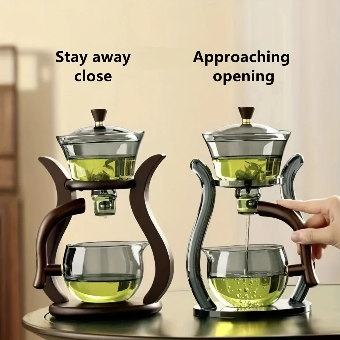 Glass Tea Set with Infuser – Semi-Automatic Drip Teapot with Magnetic Switch