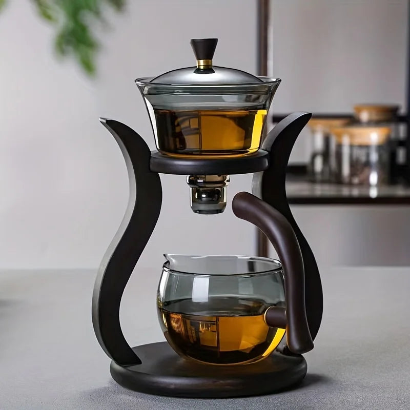 Glass Tea Set with Infuser – Semi-Automatic Drip Teapot with Magnetic Switch