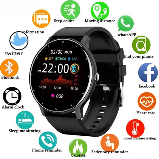 Reloj Inteligente LIGE Hombre y Mujer con Llamadas Bluetooth, Monitor de Salud, Deportivo, Pantalla Táctil, Compatible con iOS y Android, Resistente al Agua IP67