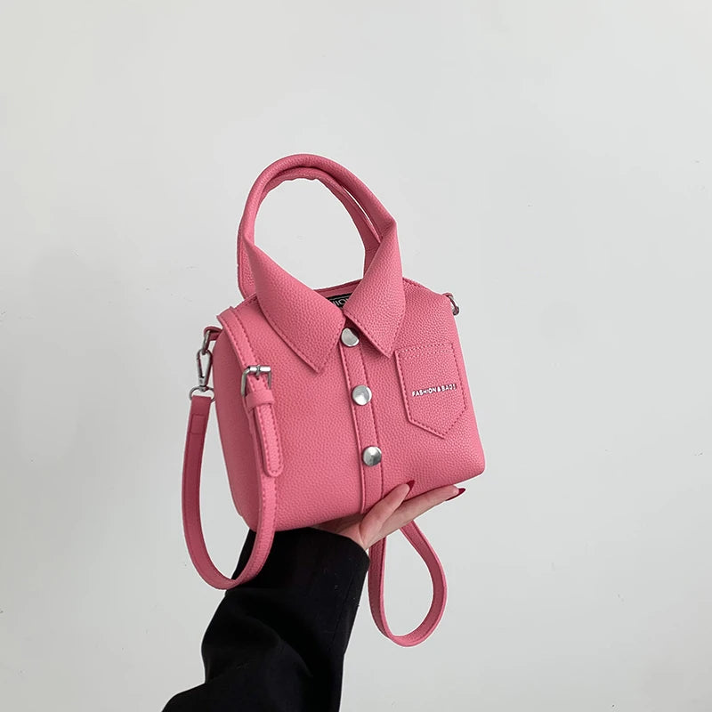 Bolso de hombro cuadrado con diseño camisa – Cartera casual y original