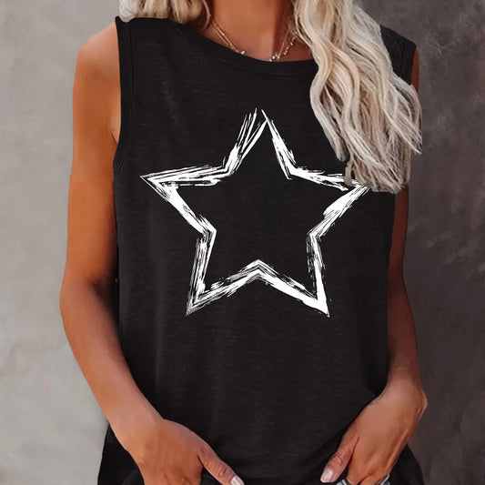 Camiseta sin mangas holgada – Estampado personalizado, cómoda para verano