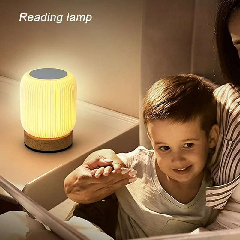 Lámpara de noche LED con control táctil – Luz de escritorio USB portátil para dormitorio, sala de estar y camping